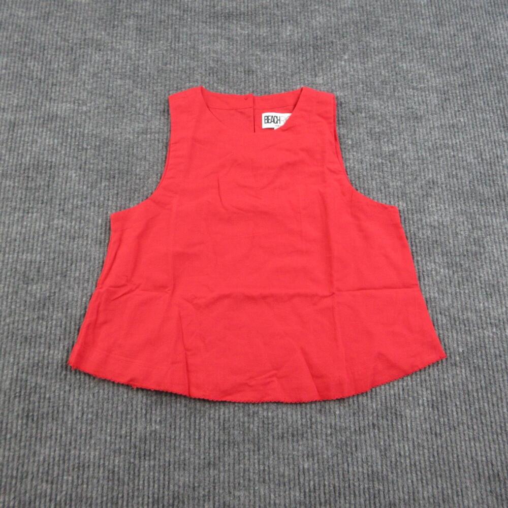 Beach Riot Tank Womens Small Red Tunic Lined Lightweight Cotton Linen Button NWT